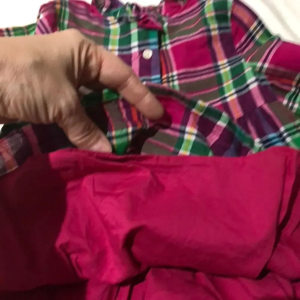 Hot pink plaid 18M dress w/bloomers worn once RL